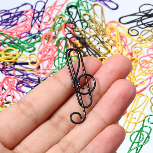 Outus 200 Pcs Music Paper Clips 6 Colors Metal Musical Notes Paper Clips Treble Clef Paper Clips Funny Music Teacher Gifts for Desk Bookmark Offic...