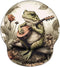 Hippie Frog Mouse Pad Wrist Support, Ergonomic Mouse Pad Frog with Non-Slip Rubber Base, Waterproof Smooth Mousepad with Wrist Rest for Women Gami...
