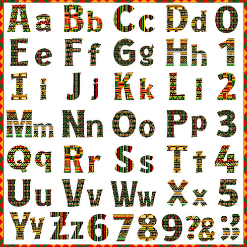 134 Pcs Juneteenth Bulletin Board Decoration Black History Month Letters Numbers Alphabet Cutouts 5'' Poster Letters Combo Set African American Cl...