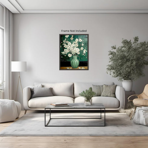 Posterizer 1 pcs-retro inspired oil painting style-delicate flowers in a vase 1-Floral & Botanical Art-Vintage Art-Gift for Art Lovers- unframed w...