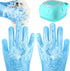 Dog Bath Brush with Gloves, Cat Bathing Gloves, Silicone Dog washing Gloves with High-Density Teeth, Dog Bath Supplies Christmas Gifts for Long Sh...