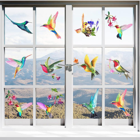 20 Pieces Large Size Hummingbird Window Hummingbird Decals for Windows Anti-Collision Window Clings Decals to Prevent Bird Strikes on Glass Non Ad...