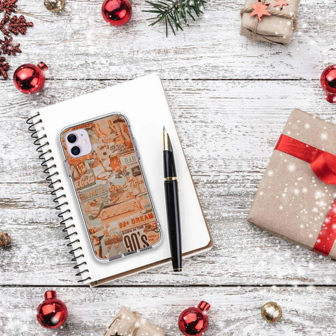 Aesthetic Vintage Collage Pattern Case Compatible with iPhone 11, Peach Collage Pattern TPU Shockproof Protective iPhone 11 case, Wireless Chargin...
