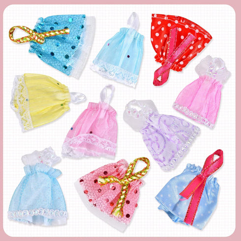 Mini Dolls for Girls?3 Inch Little Dolls Girl Dolls for Dollhouse?Include 10 Pieces Girl Small Dolls, 10 Sets Handmade Doll Clothes...