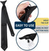 Clip on Ties for Men, 2 Pcs Black Clip on Tie & Tie Clips Set, 20 Inches Premium Solid Color Clip Ties for Men...