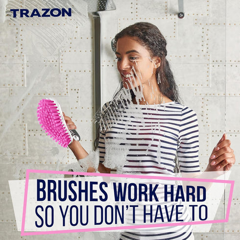Scrub Brush Set of 3pcs - Cleaning Shower Scrubber with Ergonomic Handle and Durable Bristles - Grout Cleaner Brush - Scrub Brushes for Cleaning B...