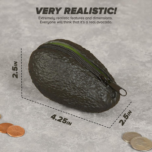 Avocado Coin Purse Pouch | Realistic Looking Avocado Wallet | Funny Novelty Gifts For Avocado Lover | Avocado Decor Decorations Accessories...