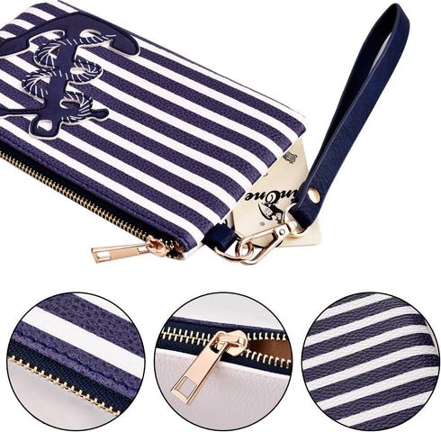 PU Nautical Anchor Purse, 8.5"x5.0" Wristlet Bag Zip Coin Pouch...