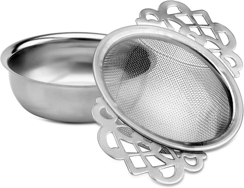Kilo D13 Stainless Steel Double Arm Strainer with Drip Collector for Loose Leaf Teas, Clear,green,black...