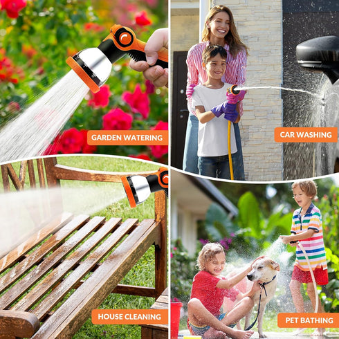 Garden Hose Sprayer Nozzle - Water Hose Nozzle with 10 Adjustable Spray Patterns Heavy Duty, Thumb Control On Off Valve, High Pressure Hose Spraye...