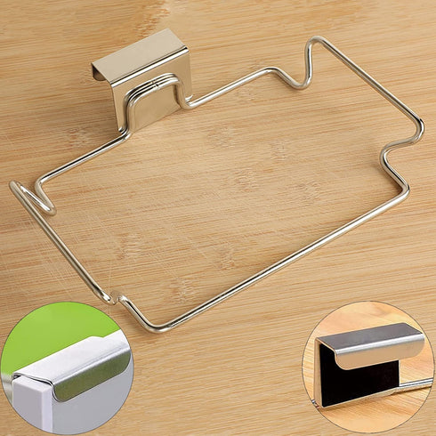 Large Stainless Steel Trash Bag Holder for Kitchen Cabinets Doors and Cupboards, Under Sink Bag Holder, Garbage Bag Holder, Waste Can, Kitchen Tra...