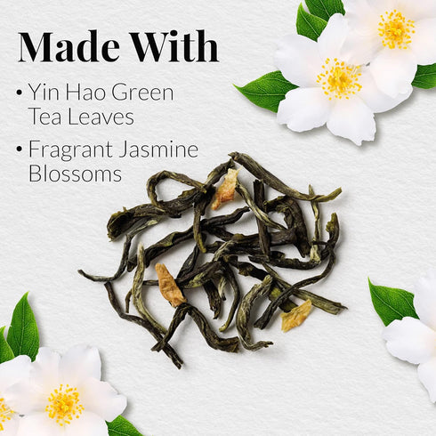 The Republic of Tea Jasmine Jazz Green Full-Leaf Loose Tea 3.0 oz Tin | Steeps 50 Cups | Caffeinated...