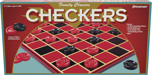 Family Classics Checkers -- With Folding Board and Interlocking Checkers by Pressman...