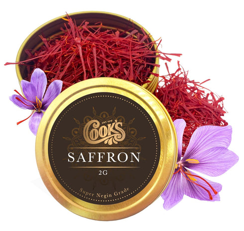 Cook’s, Premium Negin Grade Saffron Threads, Premium Dark Red Saffron Strands for Tea, Paella, Risotto, Biryani, Dessert, 2 Grams...