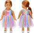 BARWA Doll Clothes and Accessories for 18 inch Dolls Mermaid Casual Tutu Dress, Outfits, Swimsuit, Underwear… (J: 2 pcs Rainbow Tutu Dresses)...