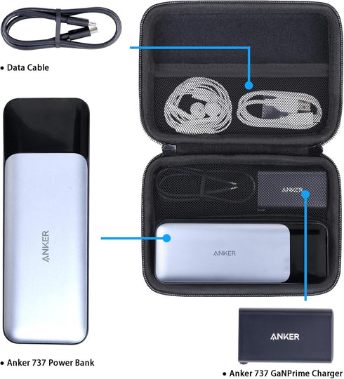 khanka Hard Travel Case Replacement for Anker 737 Power Bank (PowerCore 24K), 24,000mAh 3-Port Portable Charger, Case Only......