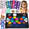 BOBISUKA Face Painting Kit for Kids - 16 Colors Water Based Body Face Paint Includes Brushes,Sponges,Glitters,Gem Sheet,Instructions,Stencils for ...