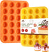 2PCS Silicone Mini Muffin Cupcake Pan, Kaloo Nonstick 24 Cups Silicone Muffin Pans for Baking, Great for Muffin, Cakes, Tart, Bread, Dishwasher Sa...