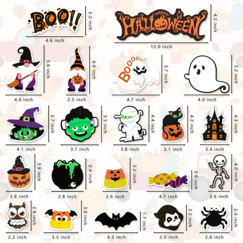 20Pcs Halloween Magnet Car Decorations Waterproof Trick or Treat Automotive Magnet Stickers Refrigerator Magnets Boo Pumpkin Ghost Candy Bat Home ...