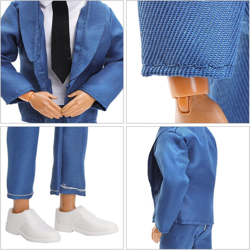 Miunana Lot 12 Items Boy Doll Clothes for 12 Inch Male Doll Fashion Casual Wear Clothes Outfits 5 Sets Boy Dolls Clothes with 3 Pairs of Shoes for...