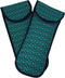 Heat-resistant Flat Iron Cover- Set of 2 - Teal with Navy Blue Hearts...