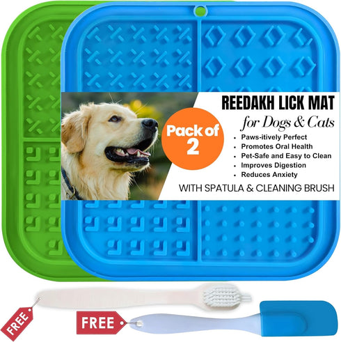 Licking Mats for Dogs and Cats, Slow Feeder Lick Pad with Suction Cups for Dog, Crate Training Pet Toy, Pet Supplies Bathing, Grooming, Training (...