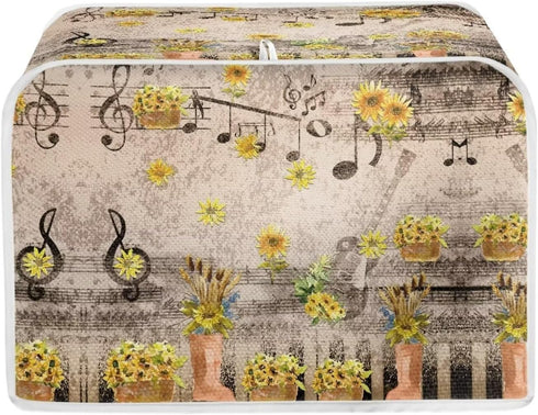 Autumn Music Note Toaster Covers 4 Slice Decorative Covers for Small Kitchen Appliance, Reversible Toaster Cover Bread Maker Protector...