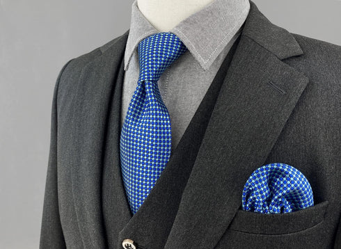 S&W SHLAX&WING Ties for Men with Pocket Square Blue Turquoise Necktie Set xl...