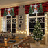 Christmas Valance for Windows Snowman with Xmas Tree Window Toppers Valances Rod Pocket 1 Panel Red Buffalo Plaid Check Window Treatments for Kitc...