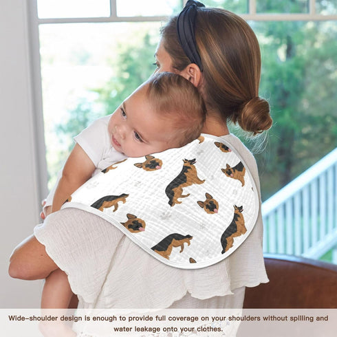 German Shepherd Dog Muslin Burp Cloths for Baby 1 Pack Soft 100% Cotton Baby Washcloths Bibs for Boy Girl...