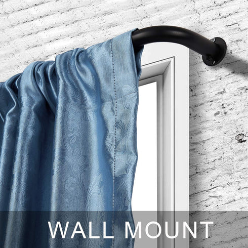 Room Darkening Curtain Rod, Wrap Around Design, Extra-Thick 1-Inch Diameter Single Drapery Rod, Extendable Metal Rod Set for the Blackout Curtains...