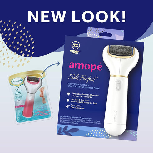 Amopé Pedi Perfect Electric Callus Remover Foot File w/ Diamond Crystals, Pedicure Tool for Feet, Removes Hard & Dead Skin, Feet Scrubber & Buffer...