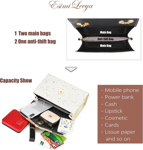 Glitter Shoulder Purses for Women with Golden Chain Women's Evening Handbags...