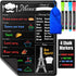 Magnetic Dry Erase Black Menu Board for Fridge (16 x 12"), Weekly Meal Planner Blackboard w/ 4 Neon Chalk Markers & Cloth Eraser, Chalkboard Organ...