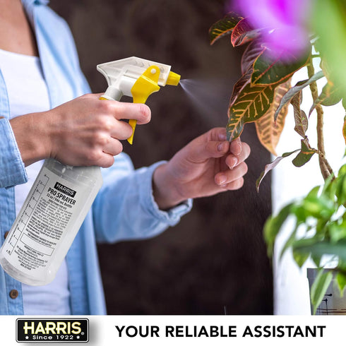 HARRIS Professional Spray Bottle 32oz (3-Pack), All-Purpose for Cleaning and Plants with Clear Finish, Pressurized Sprayer, Adjustable Nozzle and ...