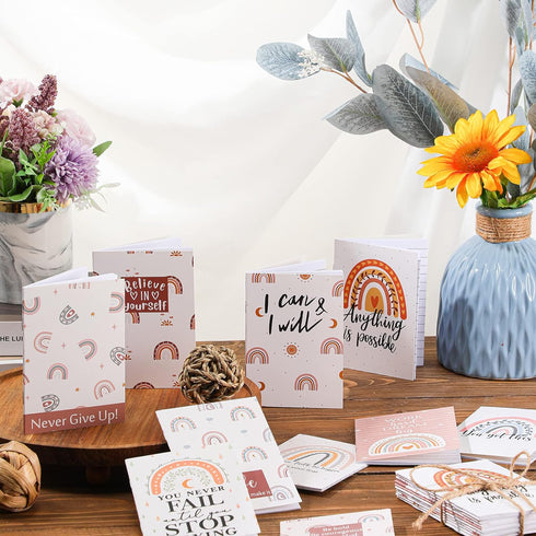 50 Pcs Inspirational Notepads Rainbow Mini Motivational Notebooks Small Pocket Journal for Student Office School Supplies Employee Appreciation Gi...