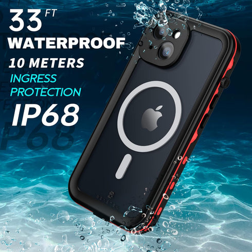 BEASTEK iPhone 14 Plus Waterproof MagSafe Case - TRE Series, Shockproof, Dustproof, IP68, Built-in Screen Protector, Anti-Scratch Magnetic Cover (...
