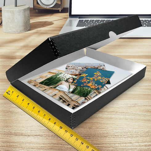 Golden State Art, Archival Folio Storage Box 11x14, Clamshell Design with Metal Edge, Preserve And Store Photos Documents Cards Prints Arts And Cr...