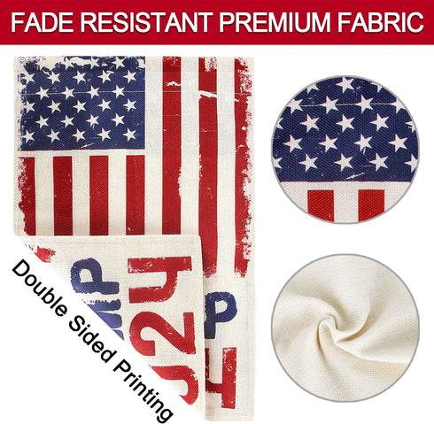 Trump 2024 Flag 12x18 Double Sided Garden Flag American Patriotic USA Flag - Take America Back Garden Flags for Outside Lawn Decor Yard Flag for D...