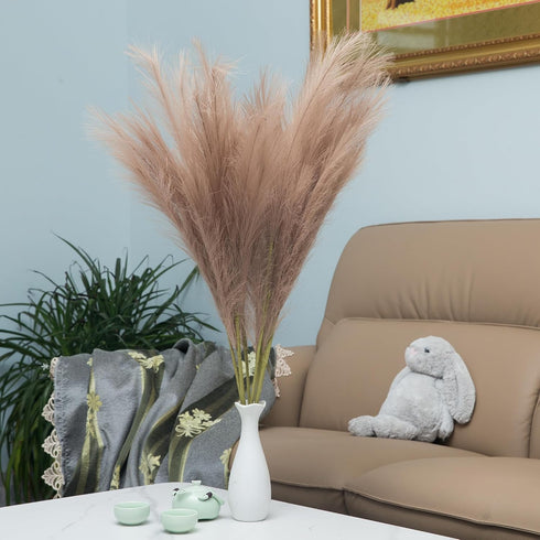 UiiziC Faux Pampas Grass Dried Fluffy Artificial 6pcs 35" Ascendant Grass for Vase Fillers Wedding Party Bouquets Home Hotel Centerpieces Decor (B...