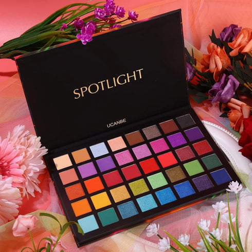 UCANBE Spotlight Eyeshadow Palette Professional 40 Color Eye Shadow Matte Shimmer Makeup Pallet Highly Pigmented Colorful Powder Long Lasting Wate...