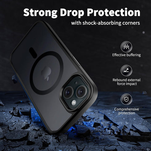 CACOE Magnetic Case for iPhone 15 2023 6.1 inch-Compatible with MagSafe & Magnetic Car Phone Mount,Anti-Fingerprint TPU Thin Phone Cases Cover Pro...
