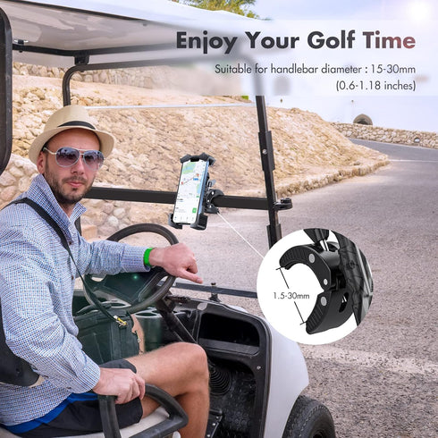Universal Golf Cart Phone Holder, Adjustable Bike Phone Mount Bike Phone Holder for Handlebars Compatible with iPhone14,13,12,11, Pro Max ,Samsung...