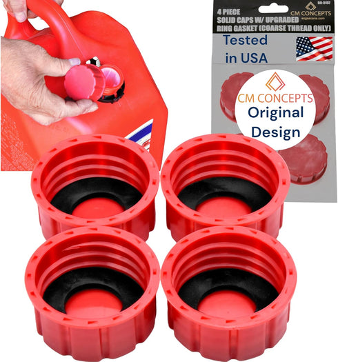 The Original CM Concepts® Coarse Thread Gas Can Solid Caps for Storage/Transportation- Multiuse (4)...