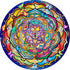 Bgraamiens Puzzle-Butterfly Dream Party-1000 Pieces Creative Round Butterfly Mandala Jigsaw Puzzle Color Challenge Puzzle...