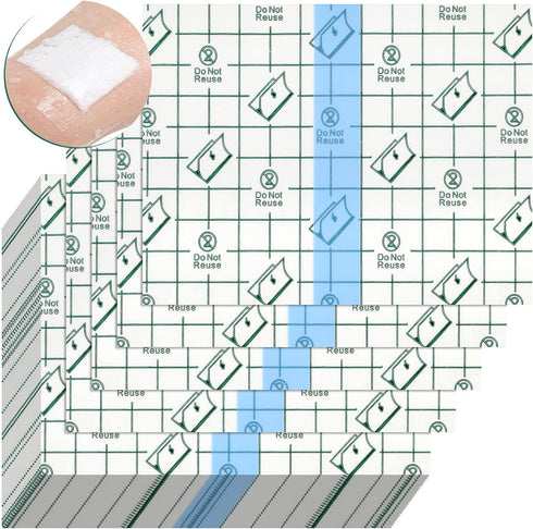50 Pieces Waterproof Shower Patch Adhesive Bandage Transparent Stretch Shower Cover Protective Transparent Film Adhesive Bandages Dressing, 4 x 5 ...