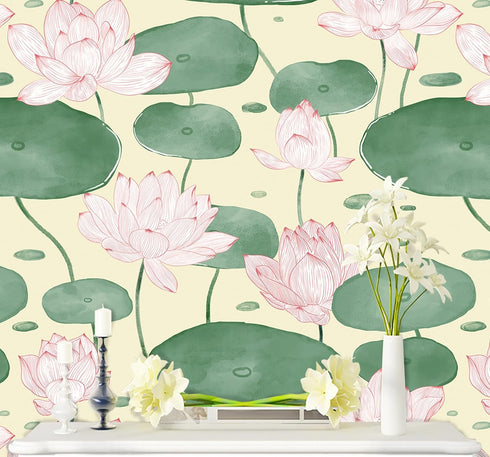 Yasinet Peel and Stick Wallpaper Floral Wallpaper Modern Removable Floral Contact Paper Self Adhesive Flowers Green Leaf Wallpaper Decorative for ...