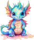 Fabric Panel 8"x8" Baby Dragon 100% Cotton Quilting Panel Square AM1422...