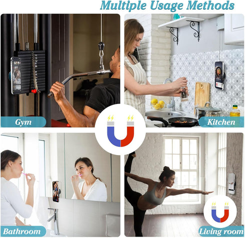 Magnetic Accessories compatible with pop-socket+ 4 Metal Plates, Ultimate Convenience for Hands-Free Use Anytime Anywhere, Ideal for Gym, Bathroom...
