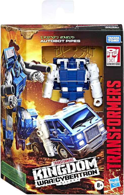 Transformers Toys Generations War for Cybertron: Kingdom Deluxe WFC-K32 Autobot Pipes Action Figure - Kids Ages 8 and Up, 5.5-inch...